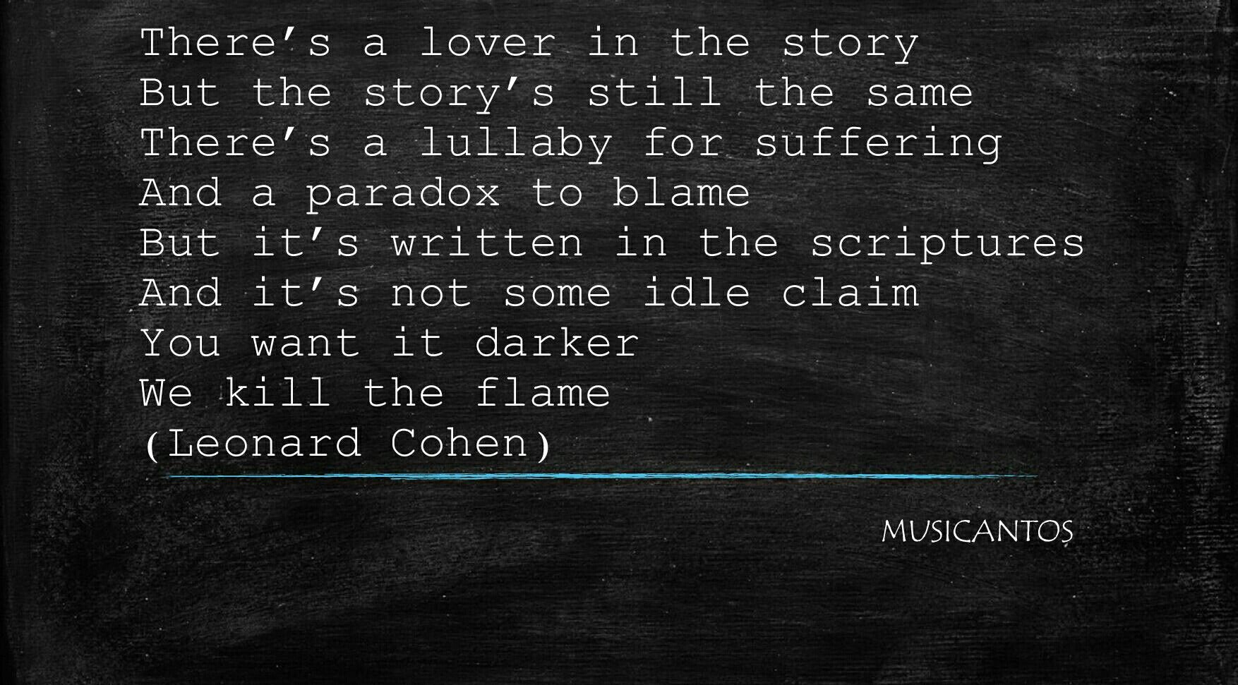 Leonar Cohen quieres que sea más oscuro lyrics