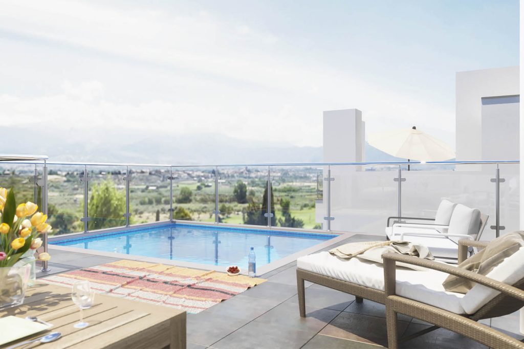 piscina en la terraza