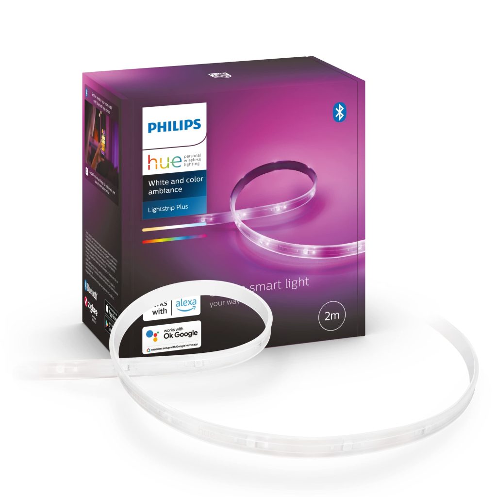 Philips Hue White&Color Ambiance Base Lightstrip Plus V4 2 m: tira LED inteligente y versátil tira Led Philips