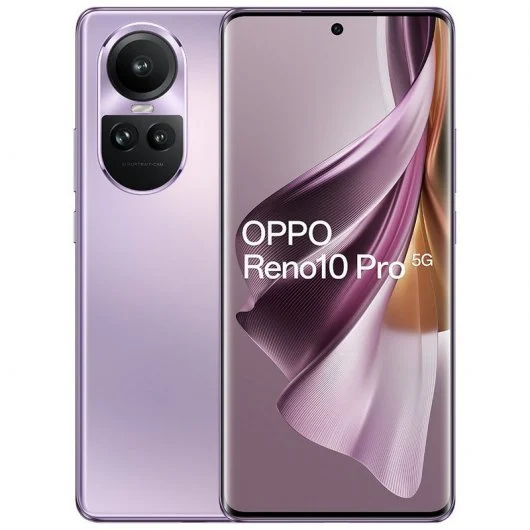 Desde el primer momento, el OPPO Reno 10 Pro nos sorprende con un diseño exquisito. Su acabado en cristal liso y colores negro y lila le otorgan un aspecto premium